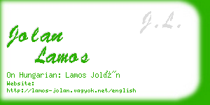 jolan lamos business card